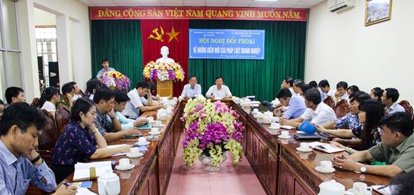 Sở Tư pháp Hà Tĩnh tổ chức hội nghị  Đối thoại về những điểm mới của pháp luật doanh nghiệp