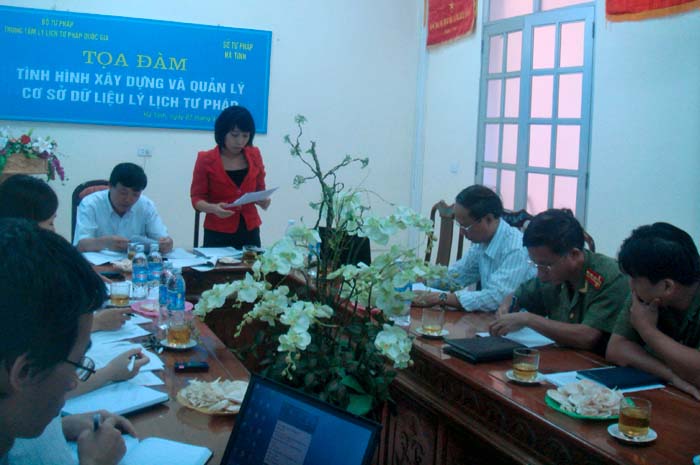 Đoàn khảo sát về tình hình xây dựng và quản lý cơ sở dữ liệu lý lịch tư pháp tại tỉnh Hà Tĩnh