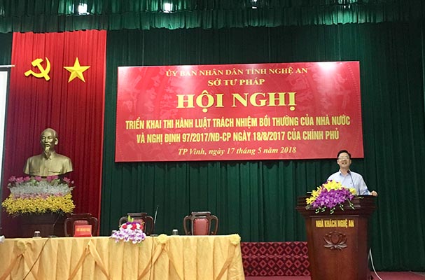Nghệ An: Hội nghị triển  khai Luật Trách nhiệm bồi thường của Nhà nước và Nghị định 97/2017/NĐ-CP của Chính phủ