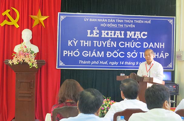 Tỉnh Thừa Thiên Huế tổ chức thi tuyển chức danh Phó Giám đốc Sở Tư pháp