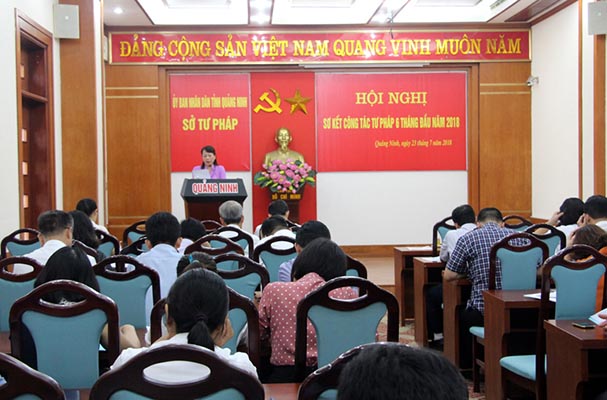 Sở Tư pháp Quảng Ninh: Hội nghị sơ kết công tác tư pháp  6 tháng đầu năm năm 2018