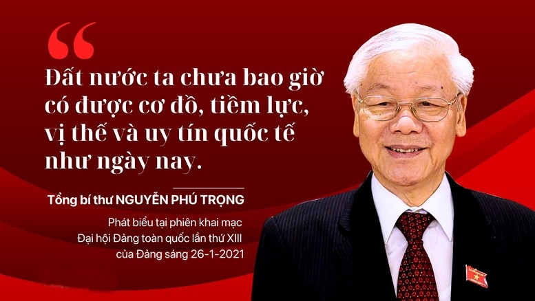 'Đất nước ta chưa bao giờ có được cơ đồ, tiềm lực, vị thế và uy tín quốc tế như ngày nay'