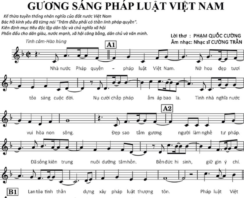 Ca khúc “Gương sáng Pháp luật Việt Nam”: Lan tỏa tinh thần thượng tôn pháp luật