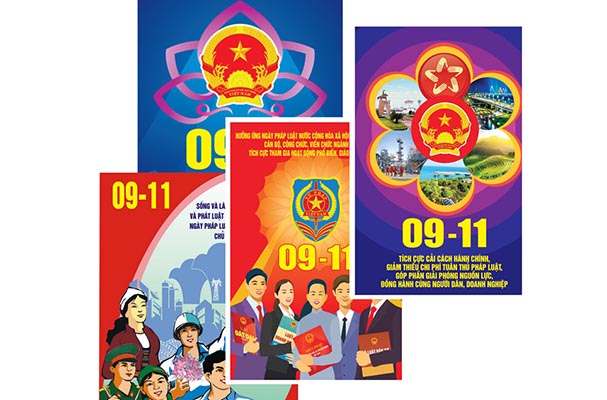 Mẫu Pano Ngày pháp luật nước Cộng hòa xã hội chủ nghĩa Việt Nam năm 2020