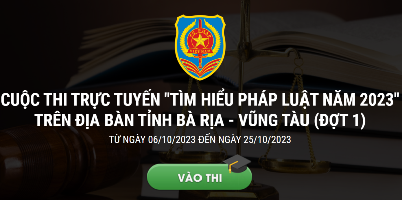 Bà Rịa - Vũng Tàu: Phát động Cuộc thi trực tuyến "Tìm hiểu pháp luật năm 2023"