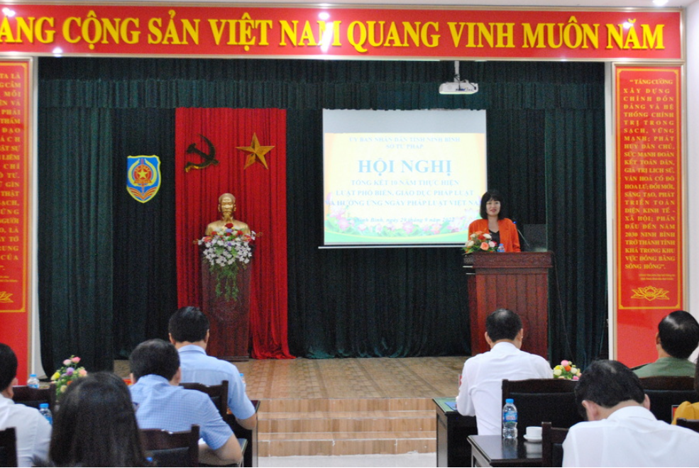 Ninh Bình: Tổ chức Hội nghị tổng kết 10 năm thực hiện Luật Phổ biến,  giáo dục pháp luật và hưởng ứng Ngày pháp luật Việt Nam năm 2022