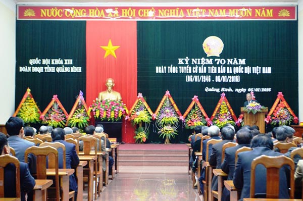 Bộ trưởng Hà Hùng Cường dự Lễ kỷ niệm 70 năm Ngày Tổng tuyển cử tại Quảng Bình