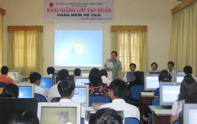 Sở Tư pháp Điện Biên: Khai giảng lớp tập huấn phần mềm hộ tịch