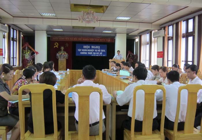 Sở Tư pháp tỉnh Lào Cai: Tổ chức Hội nghị tập huấn nghiệp vụ hộ tịch chứng thực tại cơ sở 