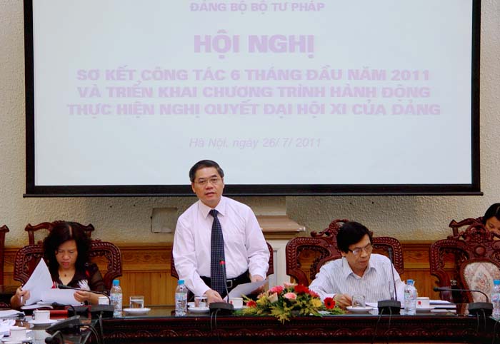 Đảng bộ Bộ Tư pháp: Tổ chức Hội nghị sơ kết công tác 6 tháng đầu năm 2011