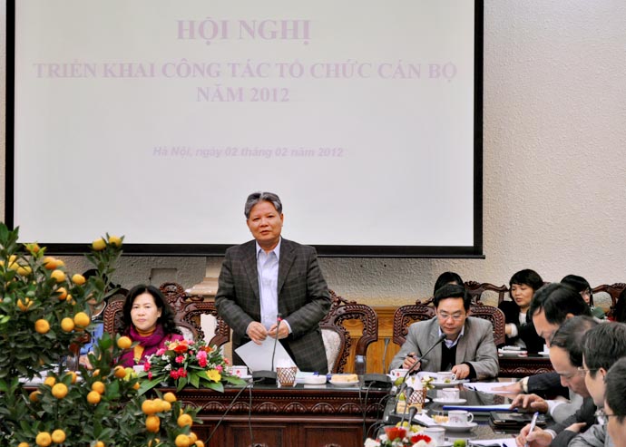 Hội nghị triển khai công tác tổ chức cán bộ năm 2012