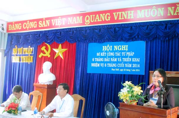 Bình Thuận: Tổ chức Hội nghị sơ kết công tác tư pháp 6 tháng đầu năm 2014