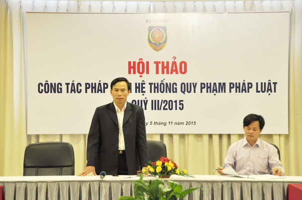 Hội thảo công tác pháp điển hệ thống quy phạm pháp luật quý III năm 2015