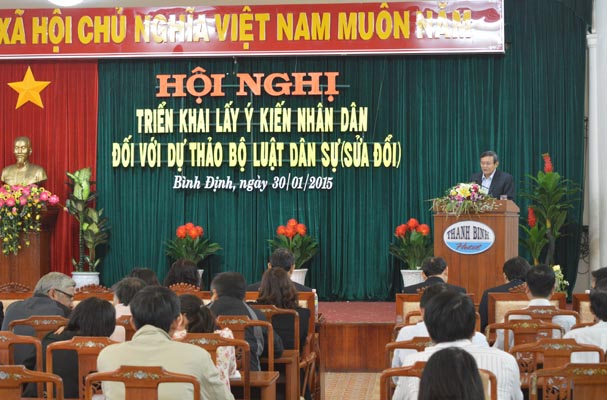 UBND tỉnh Bình Định: Hội nghị triển khai lấy ý kiến Nhân dân về dự thảo Bộ luật Dân sự (sửa đổi)
