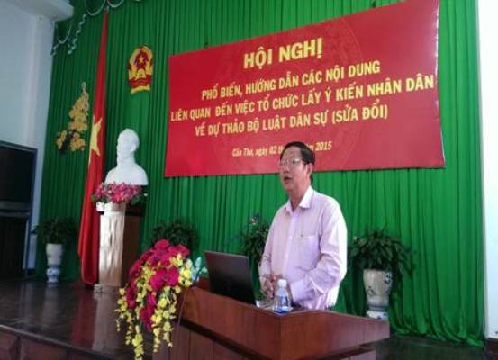 Cần Thơ: Phổ biến, hướng dẫn việc lấy ý kiến nhân dân về dự thảo Bộ luật Dân sự (sửa đổi) 