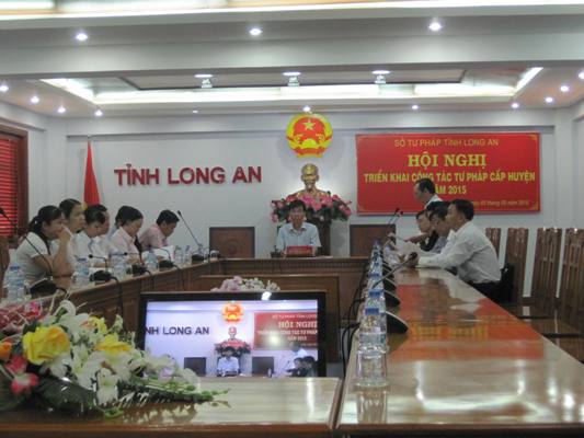 Long An: Tổ chức Hội nghị trực tuyến triển khai công tác tư pháp cấp huyện năm 2015