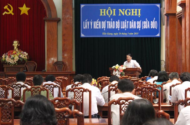 Tiền Giang tổ chức Hội nghị cấp tỉnh lấy ý kiến Dự thảo Bộ luật dân sự (sửa đổi)