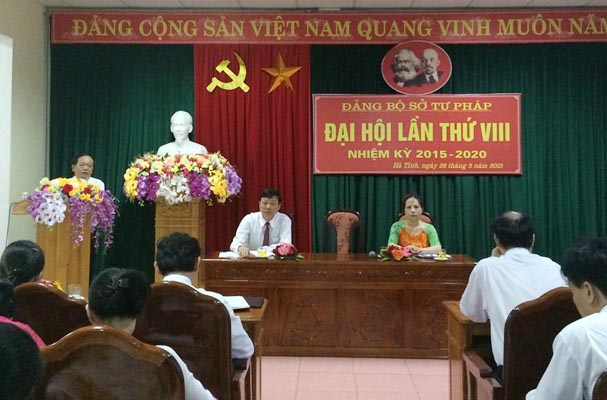 Đảng bộ Sở Tư pháp Hà Tĩnh tổ chức thành công Đại hội Đảng bộ nhiệm kỳ 2015 - 2020