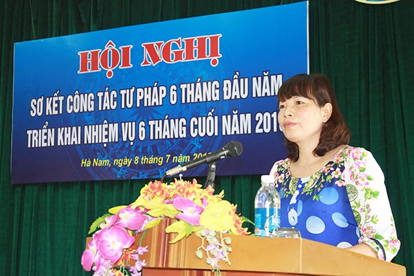 Hà Nam: Sơ kết công tác Tư pháp 6 tháng đầu năm  và triển khai nhiệm vụ 6 tháng cuối năm 2015