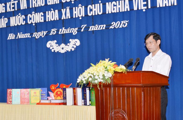 UBND tỉnh Hà Nam tổ chức Hội nghị tổng kết và trao giải Cuộc thi viết “Tìm hiểu Hiến pháp nước Cộng hòa xã hội chủ nghĩa Việt Nam” trên địa bàn tỉnh Hà Nam
