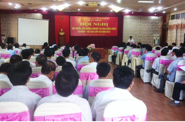 Nghệ An: Tập huấn nghiệp vụ công tác  tư pháp cho công chức Tư pháp - hộ tịch xã, phường, thị trấn  