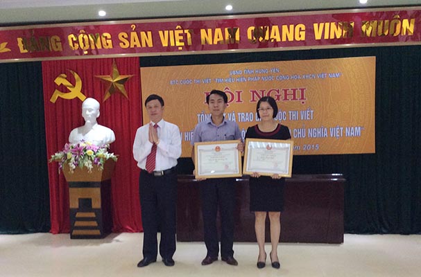 Hưng Yên: tổng kết và trao giải cuộc thi viết “Tìm hiểu Hiến pháp nước Cộng hòa xã hội chủ nghĩa Việt Nam” 