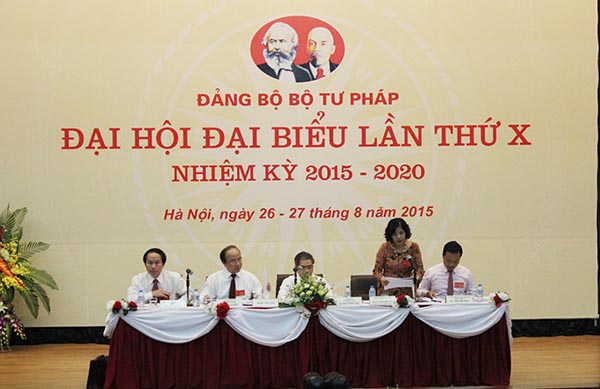Phiên thứ nhất Đại hội Đảng bộ Bộ Tư pháp lần thứ X, nhiệm kỳ 2015 - 2020