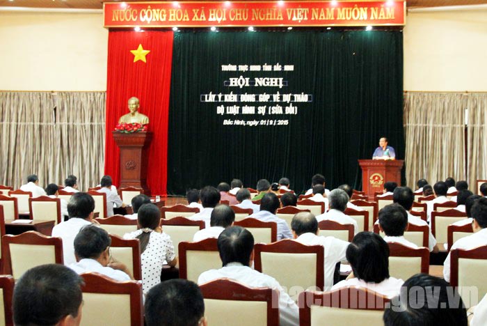 Bắc Ninh: lấy ý kiến góp ý vào Dự thảo Bộ luật Hình sự (sửa đổi)
