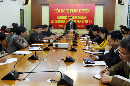 Quảng Ninh: Tổ chức Hội nghị trực tuyến toàn tỉnh quán triệt, triển khai thi hành Luật Ban hành VBQPPL năm 2015