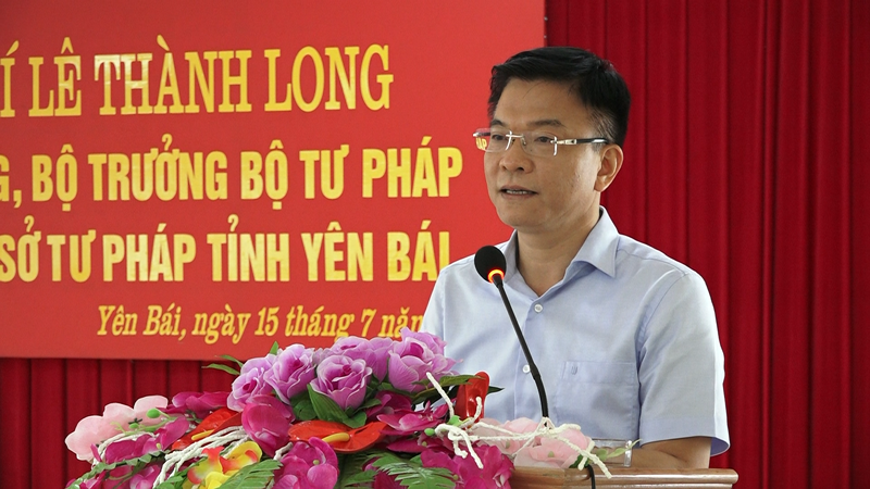 Bộ trưởng Lê Thành Long mong tỉnh Yên Bái tiếp tục hỗ trợ công tác tư pháp