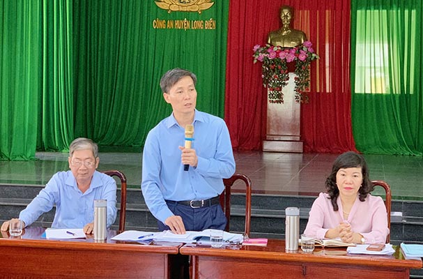 Thứ trưởng Nguyễn Khánh Ngọc làm việc với Công an huyện Long Điền và TAND Thành phố Bà Rịa