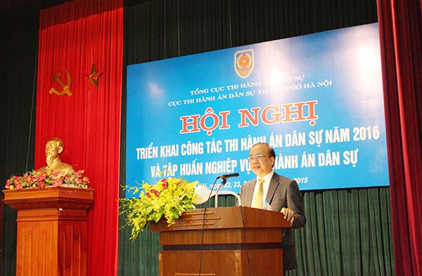 Thứ trưởng Bộ Tư pháp Phan Chí Hiếu dự Hội nghị triển khai công tác THADS năm 2016 của Hà Nội
