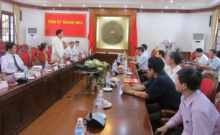 Vietnam’s Justice Minister and his Lao counterpart visited and had a working session with Thanh Hoa Provincial Party Committee, People's Committee and People's Council