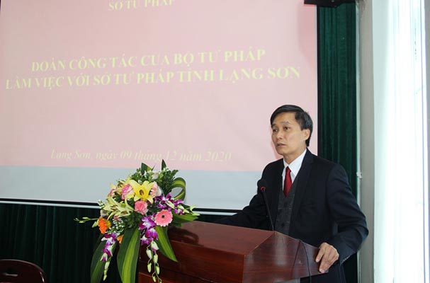 Thứ trưởng Nguyễn Khánh Ngọc làm việc với Sở Tư pháp, Cục Thi hành án dân sự Lạng Sơn