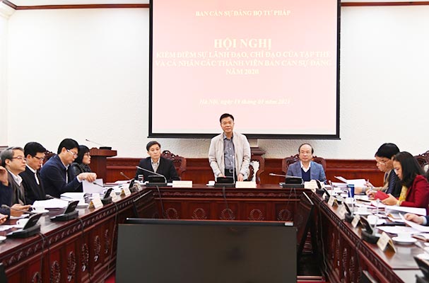 Hội nghị kiểm điểm tập thể, Ủy viên Ban cán sự đảng Bộ Tư pháp năm 2020