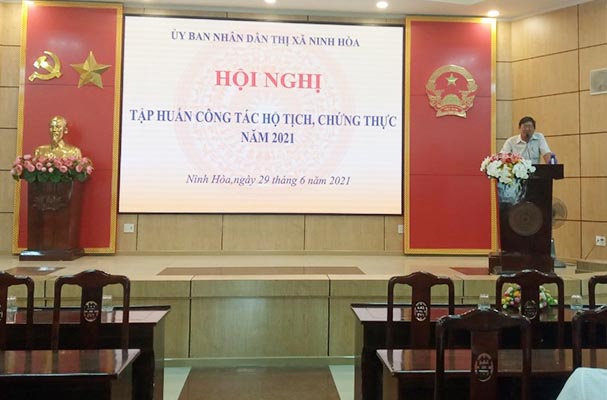Thị xã Ninh Hòa, tỉnh Khánh Hòa: Tổ chức hội nghị tập huấn nghiệp vụ công tác tư pháp năm 2021