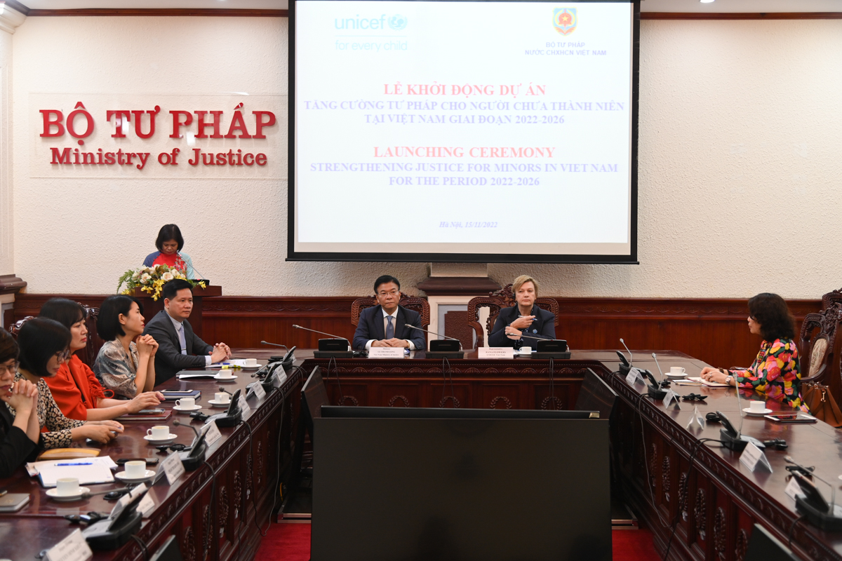 Khởi động Dự án “Tăng cường tư pháp cho người chưa thành niên tại Việt Nam, giai đoạn 2022 - 2026”