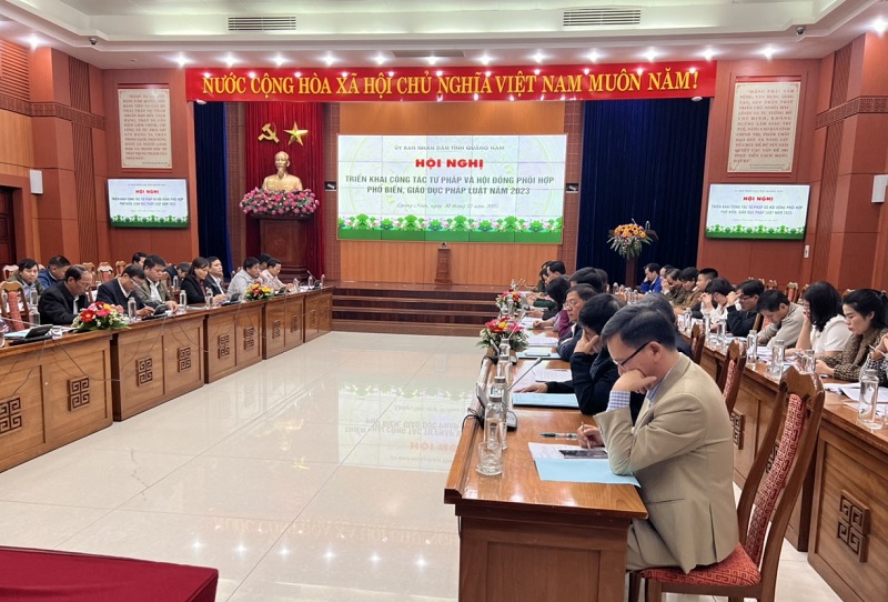 Quảng Nam: Hội nghị triển khai công tác tư pháp và Hội đồng phối hợp PBGDPL tỉnh năm 2023