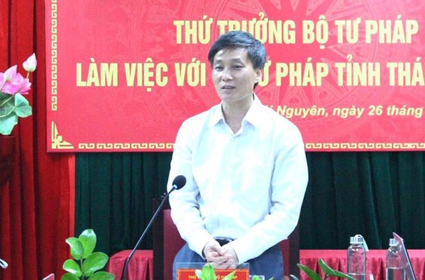 Thứ trưởng Nguyễn Khánh Ngọc thăm và làm việc với Sở Tư pháp Thái Nguyên