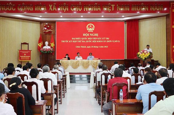 Đoàn Đại biểu QH tỉnh Kiên Giang, đơn vị số 2 tiếp xúc cử tri thị trấn Minh Lương, huyện Châu Thành
