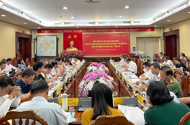 Đoàn công tác liên ngành Trung ương làm việc tại tỉnh Bà Rịa – Vũng Tàu