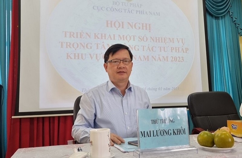Thứ trưởng Mai Lương Khôi dự Hội nghị triển khai công tác tư pháp phía Nam năm 2023