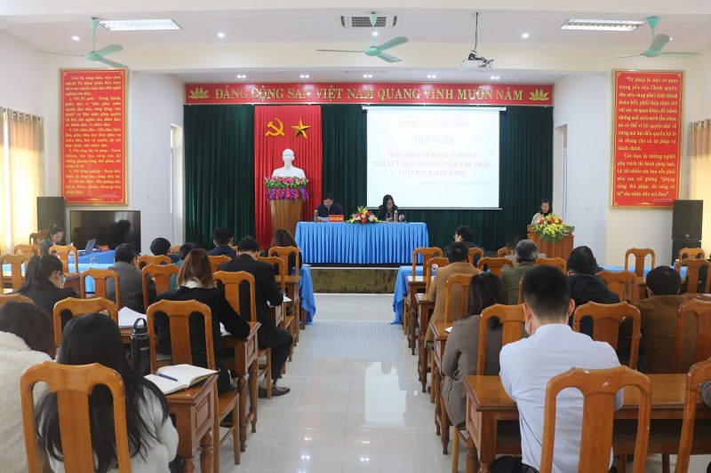 Quảng Bình: Tổ chức Hội nghị triển khai NV 2023 và lấy ý kiến góp ý DT Luật Đất đai (sửa đổi)