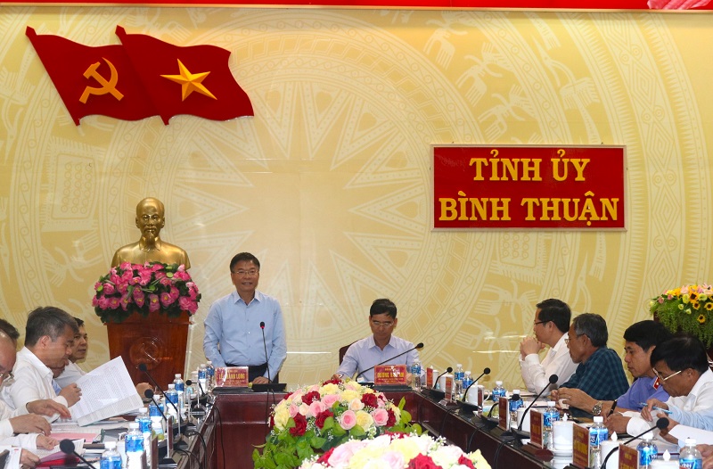 Bộ trưởng Lê Thành Long làm việc với Tỉnh ủy Bình Thuận