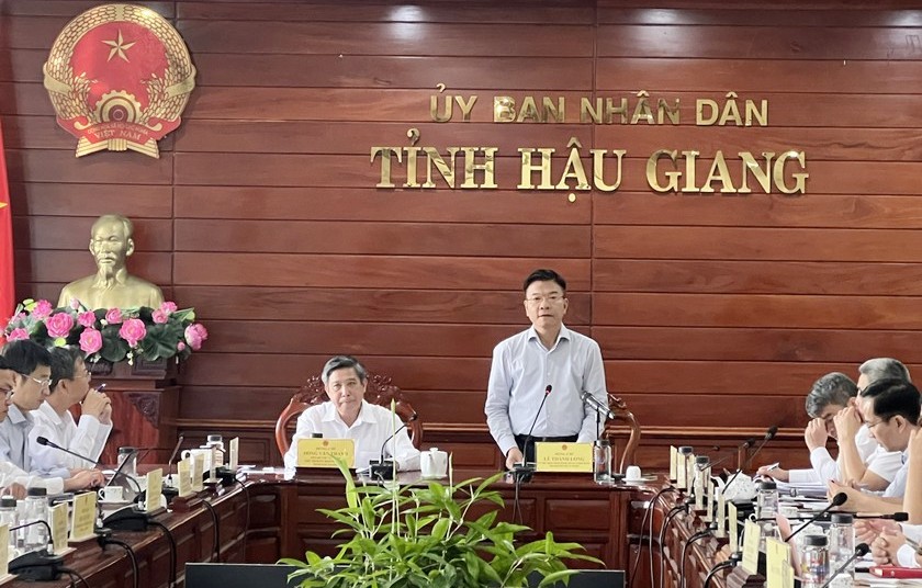Bộ trưởng Lê Thành Long làm việc với lãnh đạo tỉnh Hậu Giang