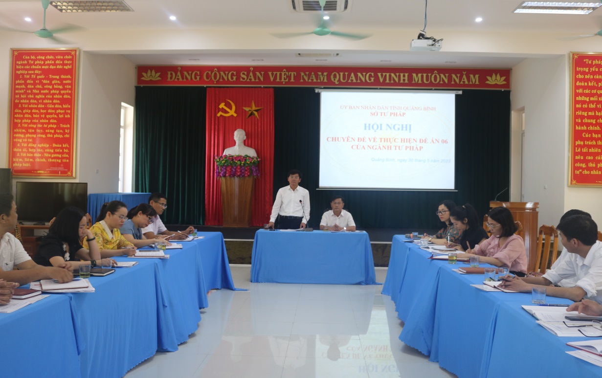 Sở Tư pháp Quảng Bình tổ chức Hội nghị chuyên đề về thực hiện Đề án 06 của ngành Tư pháp