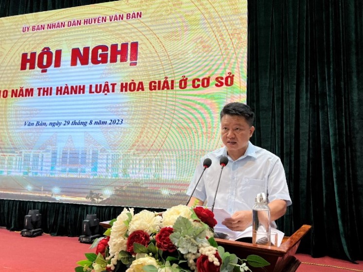 Huyện Văn Bàn, Lào Cai: Tổ chức Hội nghị tổng kết 10 năm thi hành Luật Hòa giải ở cơ sở