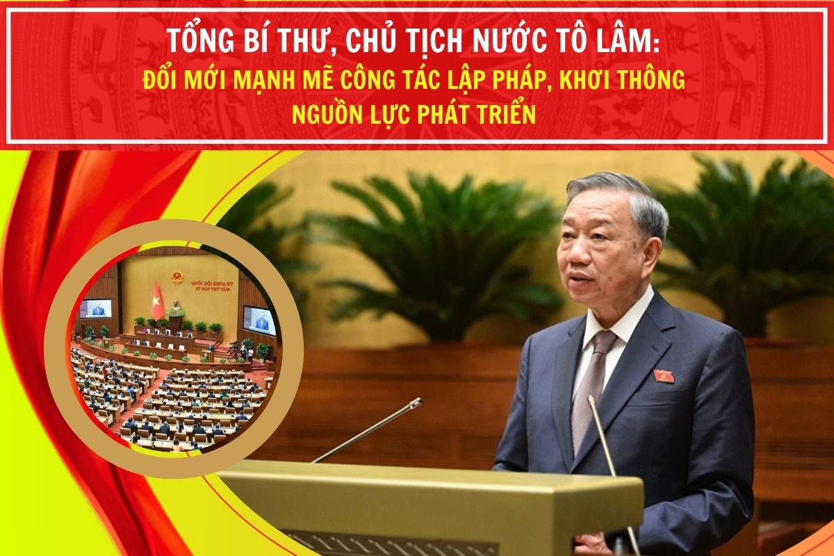 Tổng Bí thư, Chủ tịch nước Tô Lâm: Đổi mới mạnh mẽ công tác lập pháp, khơi thông nguồn lực phát triển