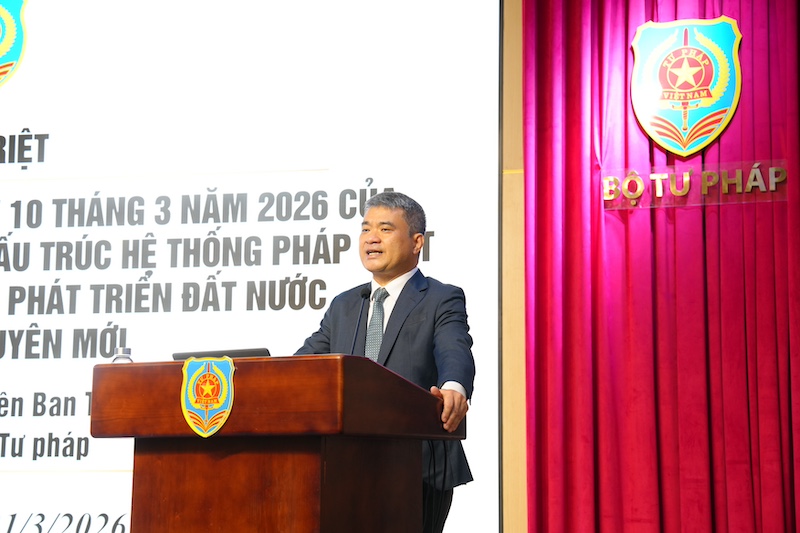 Bộ Tư pháp tổ chức Hội nghị quán triệt Kết luận số 09-KL/TW ngày 10/3/2026 của Bộ Chính trị